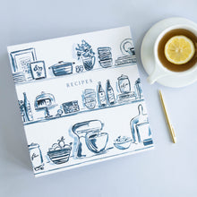 Load image into Gallery viewer, Blue Kitchen Shelves 3-Ring Recipe Binder