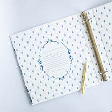 Load image into Gallery viewer, Blue Kitchen Shelves 3-Ring Recipe Binder