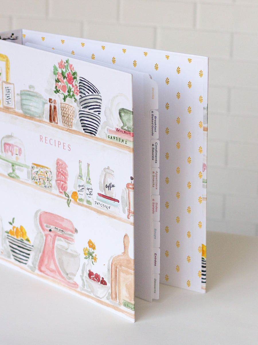 recipe card holder for 3-ring binder Kitchen Shelves 3-Ring Recipe Binder – The Illustrated Life