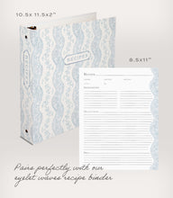 Load image into Gallery viewer, Eyelet Wave 3-Ring Recipe Binder