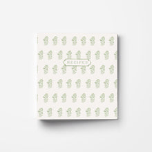 Load image into Gallery viewer, Green Block Print 3-Ring Recipe Binder