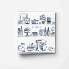 Load image into Gallery viewer, Blue Kitchen Shelves 3-Ring Recipe Binder
