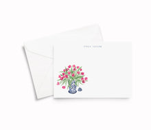 Load image into Gallery viewer, ginger jar with tulips personalized stationery