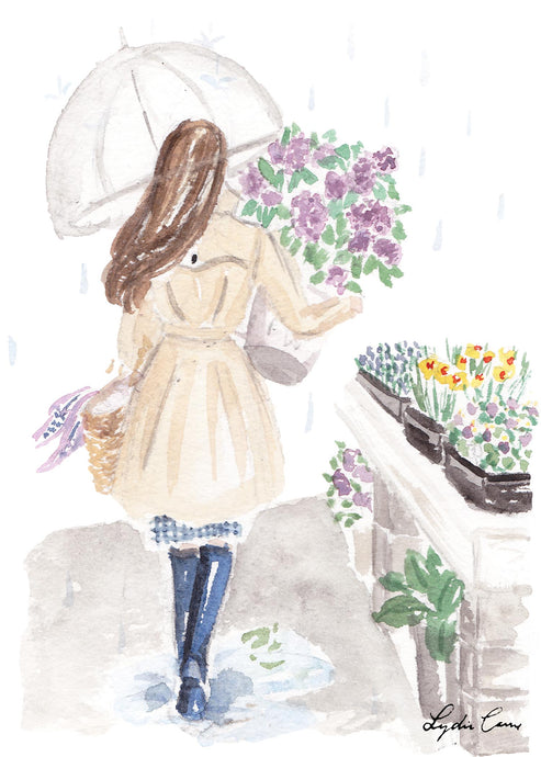girl with lilacs art print