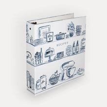 Load image into Gallery viewer, Blue Kitchen Shelves 3-Ring Recipe Binder