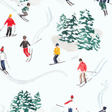 Load image into Gallery viewer, skiers watercolor christmas wrapping paper the illustrated life