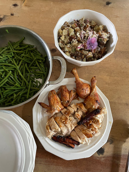 A Side for an Easy Weeknight Dinner: Garlicky Roasted Potato Salad
