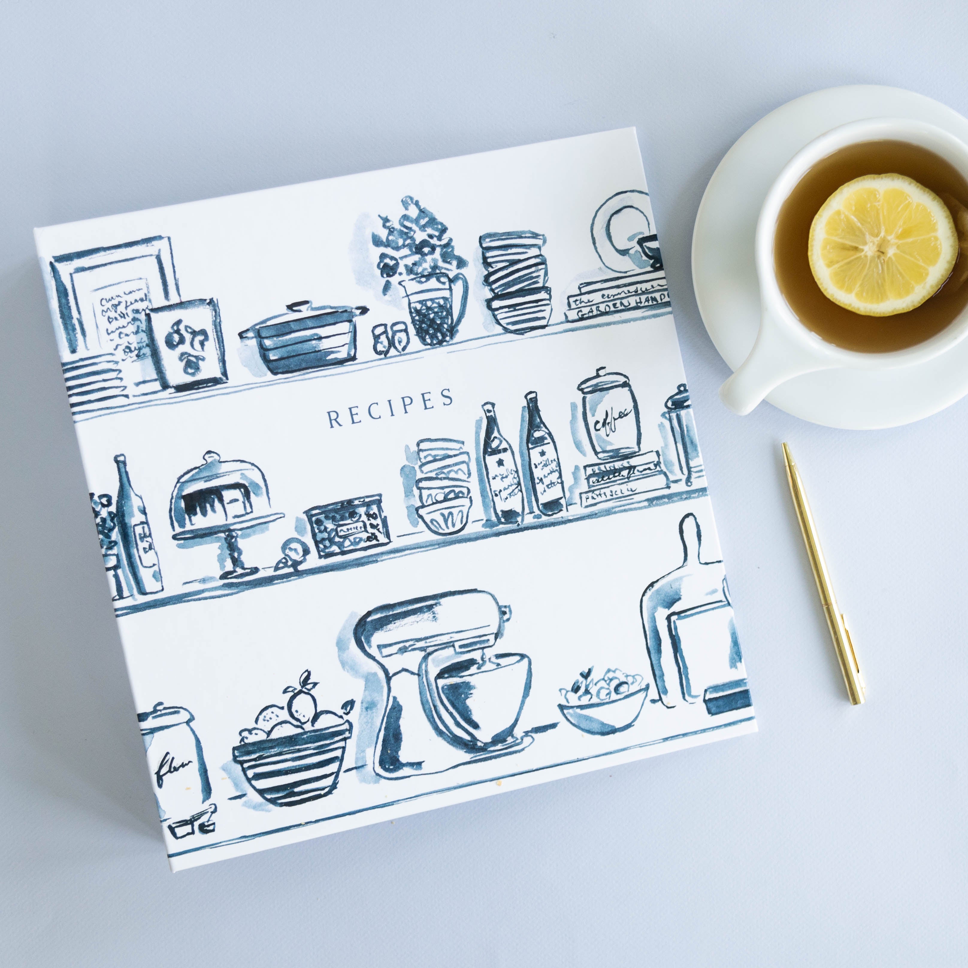 Blue Kitchen Shelves 3-Ring Recipe Binder The Illustrated Life Blue Kitchen Shelves 3-Ring Recipe Binder The Illustrated Life