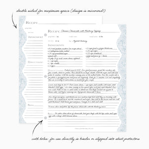 Recipe Filler Sheets - Eyelet Wave