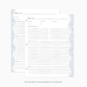 Recipe Filler Sheets - Eyelet Wave