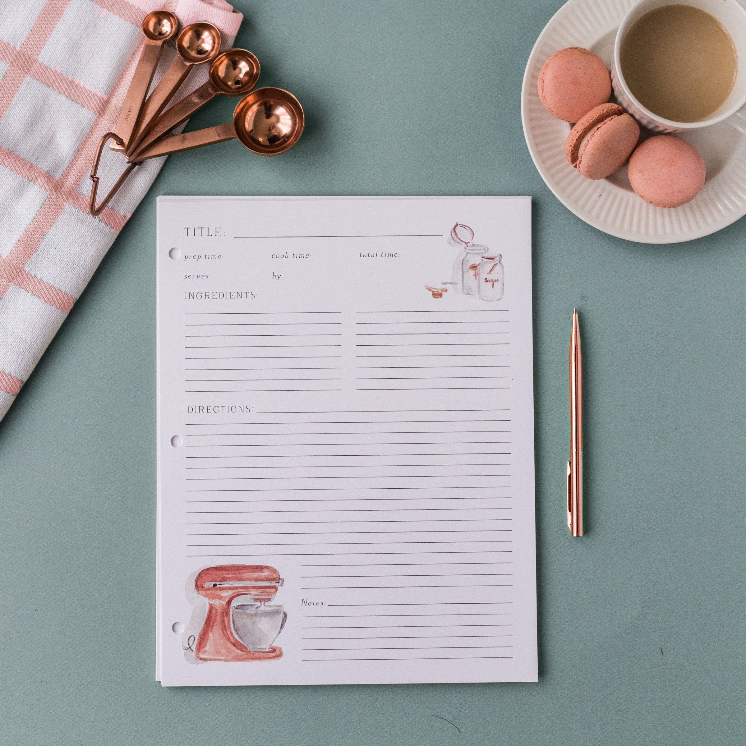 Recipe Filler Sheets - Copper Mixer