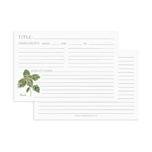 Assorted Garden Herb Recipe Cards