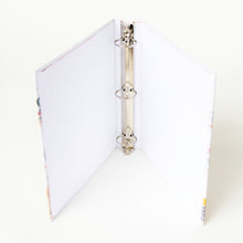 Load image into Gallery viewer, Interior of binder with a ring binder on a white background