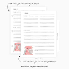 Load image into Gallery viewer, Mini Recipe Filler Sheets - Pink Mixer
