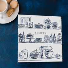 Load image into Gallery viewer, Mini Kitchen Shelves 3-Ring Recipe Binder in Blue