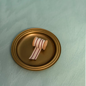 Striped Cotton Ribbon - Maroon