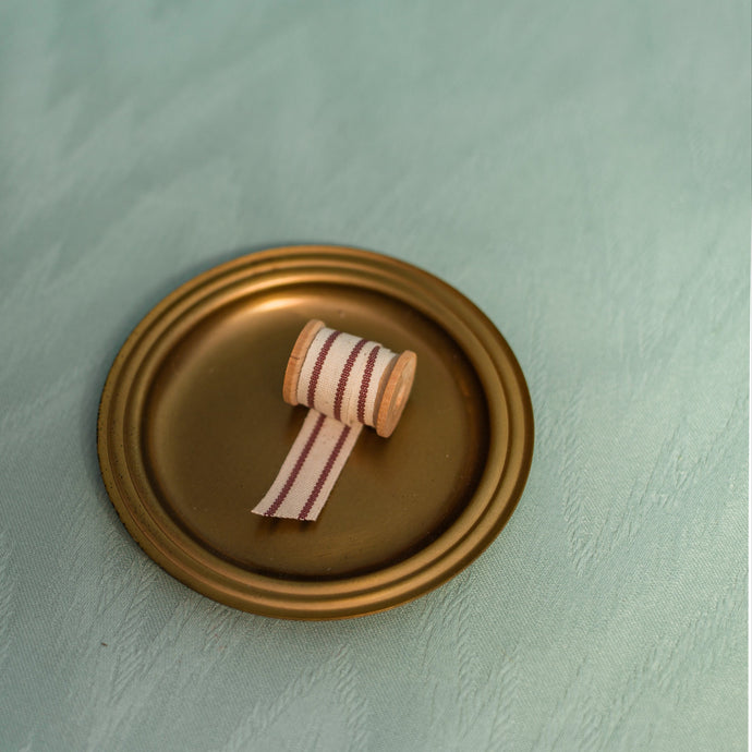 Striped Cotton Ribbon - Maroon