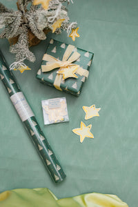 Christmas Tree Block Print Gift Wrap
