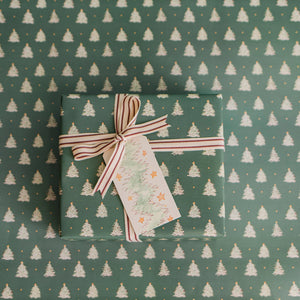 Striped Cotton Ribbon - Maroon