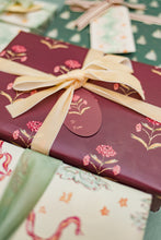 Load image into Gallery viewer, Zinnia Block Print Gift Wrap