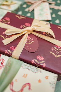 Zinnia Block Print Gift Wrap