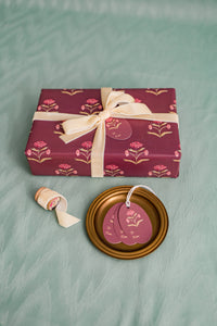 Zinnia Block Print Gift Wrap