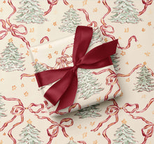 Load image into Gallery viewer, Trees and Bows Gift Wrap - Blemished