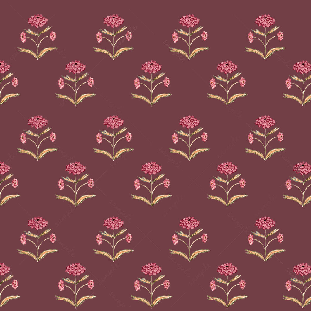 Zinnia Block Print Gift Wrap