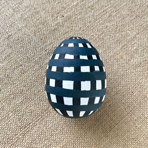 Navy Gingham Easter Egg