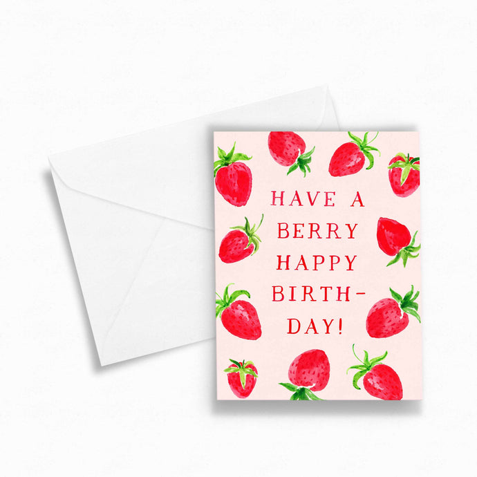 berry happy birthday strawberry card