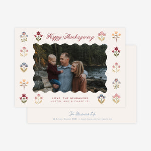 Block Print Holiday Photo Card