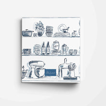 Load image into Gallery viewer, Blue Kitchen Shelves 3-Ring Recipe Binder