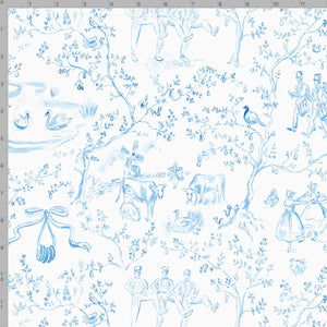 12 Days of Christmas Toile Gift Wrap - Blue