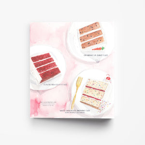 cake illustration three ring recipe binder