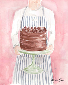 chocolate layer cake art print