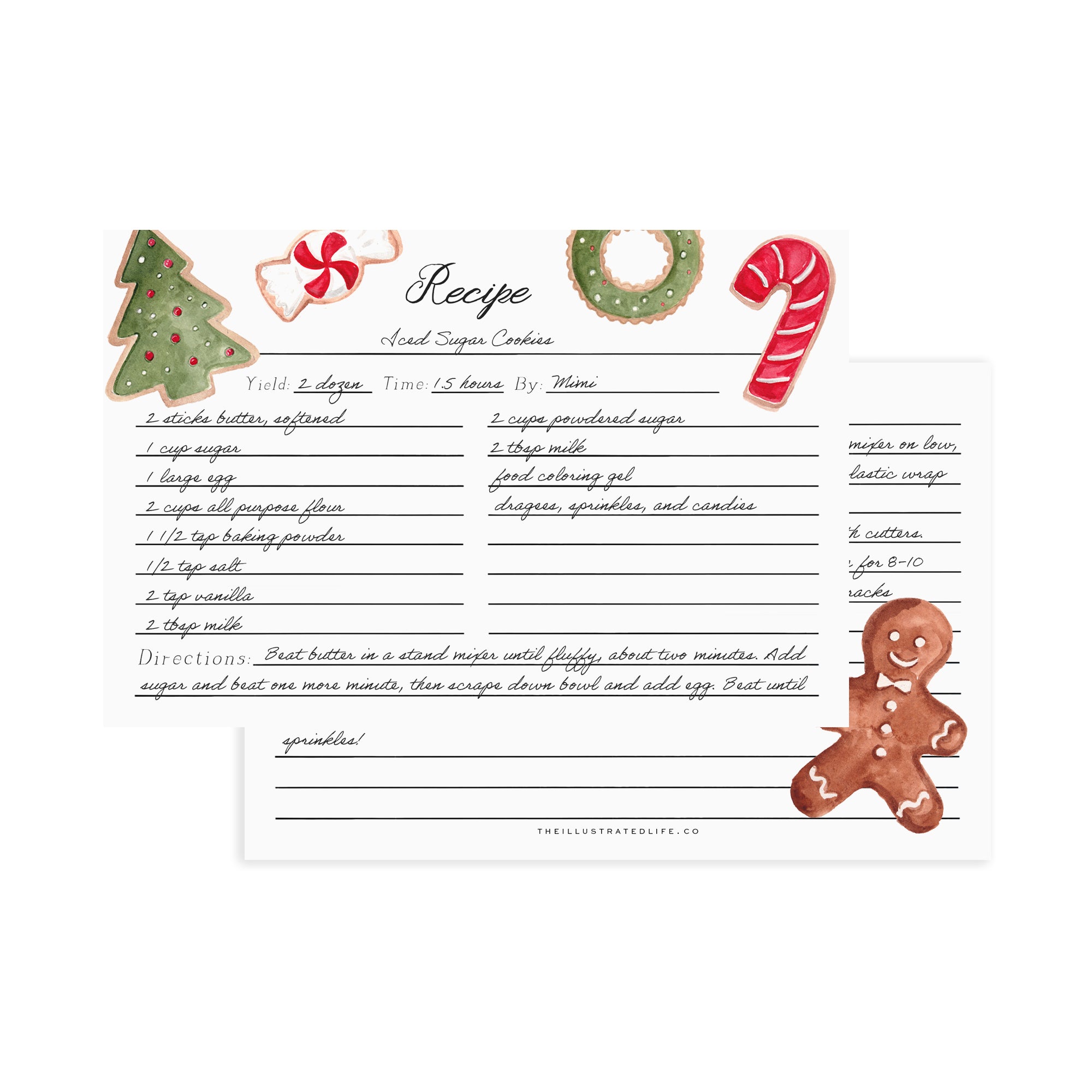 christmas cookie recipe cards