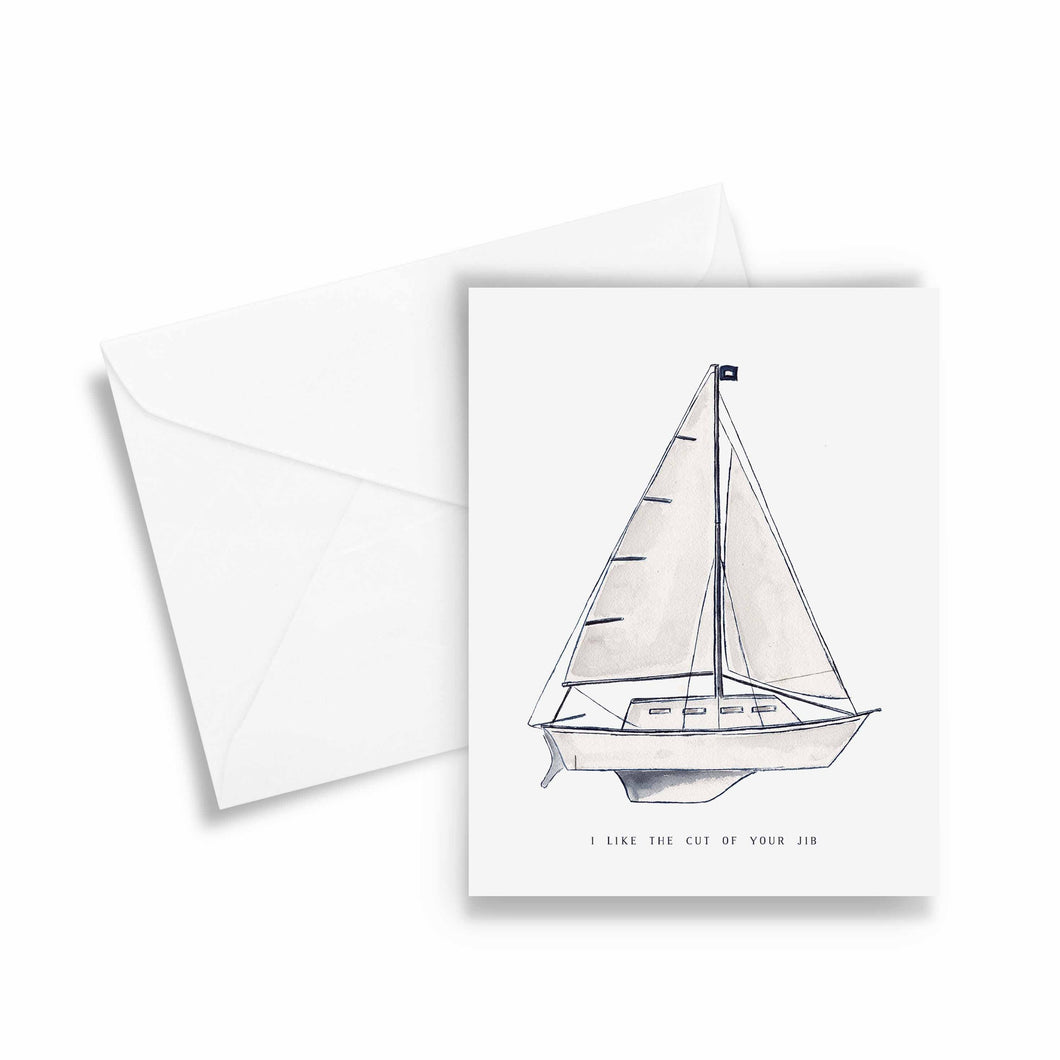 cut of your jib sailboat theme friendship card
