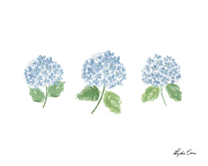 Blue Hydrangeas Art Print