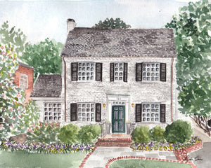 Original Watercolor House Portrait