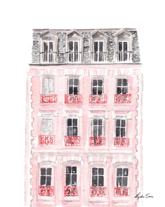Pink Paris House Art Print
