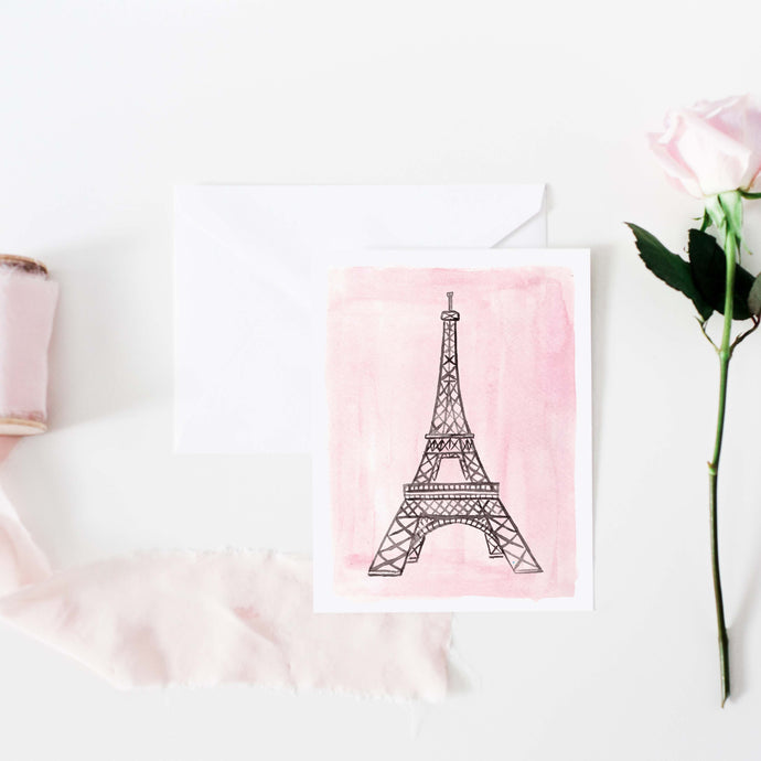 Pink Eiffel Tower Notecard - Last Chance
