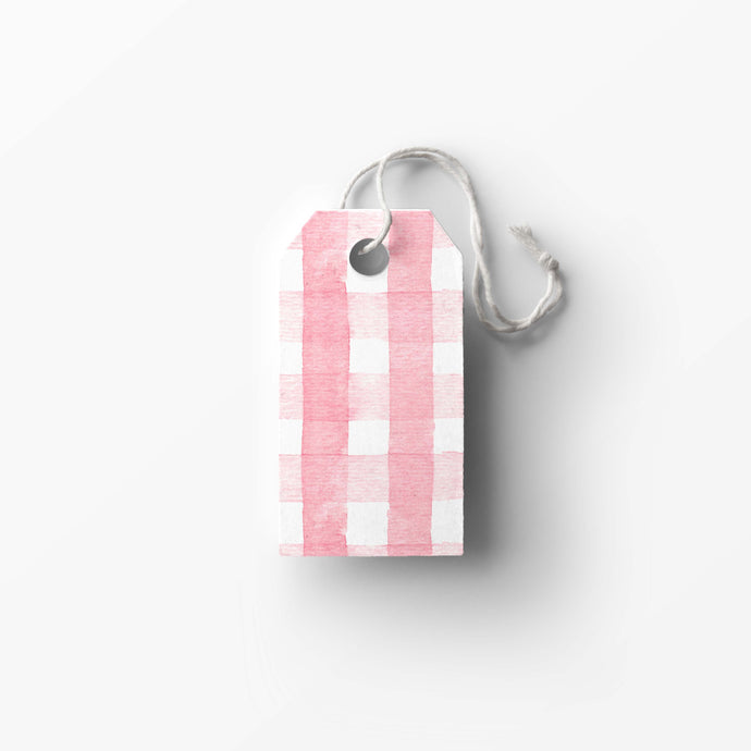 Pink Gingham Gift Tags
