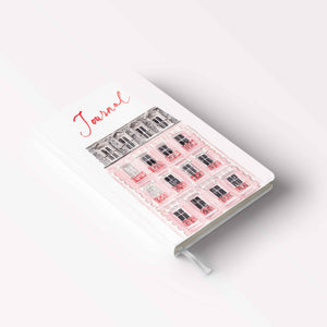 pink paris house hardcover journal 