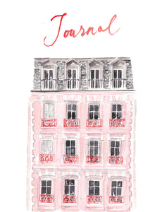 pink paris house hardcover journal 