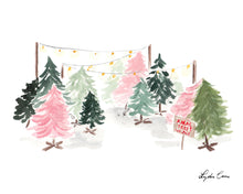 Load image into Gallery viewer, Christmas Trees Art Print